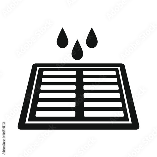 Manhole Cover for Drainage, Rainwater Runoff Glyph