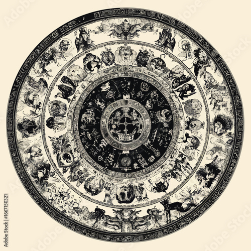 Mexican Mesoamerican monoliths, such as the Aztec sun stone, inspire tattoo and t-shirt designs that incorporate elements of the Mayan calendar and ancient hieroglyph signs and symbols