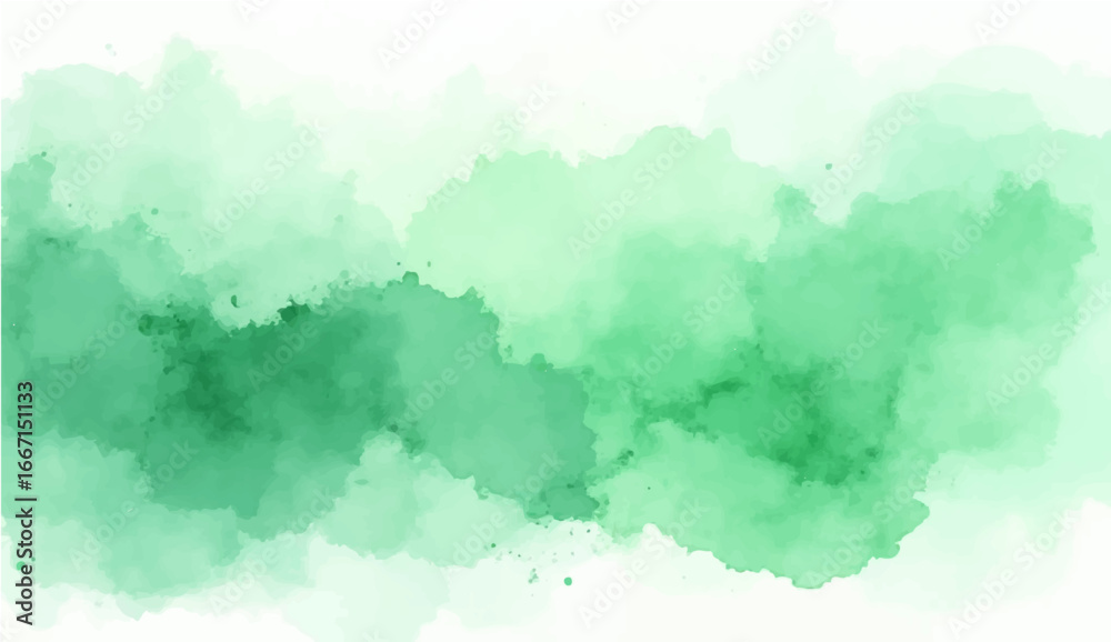 Fototapeta premium Artistic green watercolor splash effect template