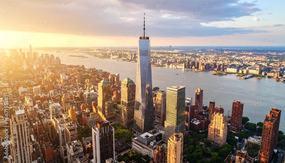 Obraz premium New York City skyline at sunset