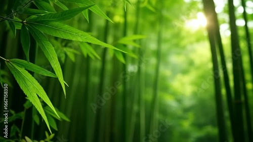 green bamboo forest