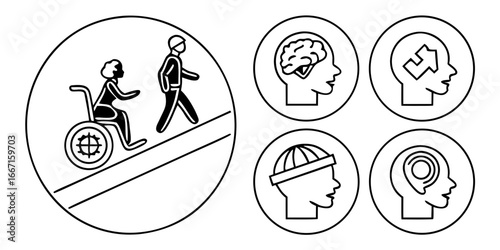 Inclusivity wealthy people icons vector 
