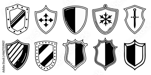 Collection of shield vectors 
