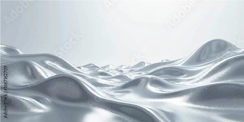 Abstract blue silk flowing around stainless steel cutlery