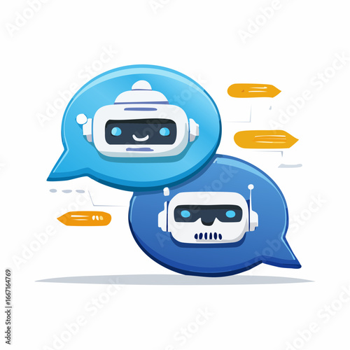 Chatbot Dialogue with Artificial Intelligence – Robot Virtual Assistant Conversation Vector