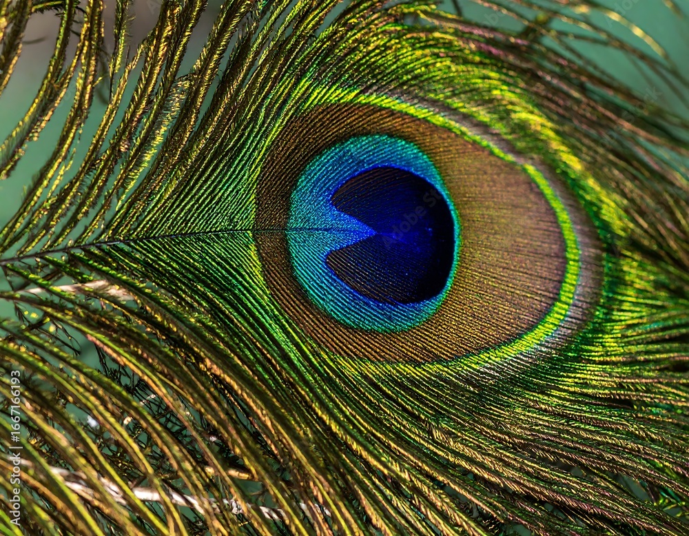 Fototapeta premium Peacock feather close-up