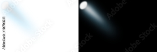 Fotografie glowing light beam isolated on transparent background, bright shining ray effect