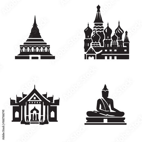 vector illustration of a buddhist temple