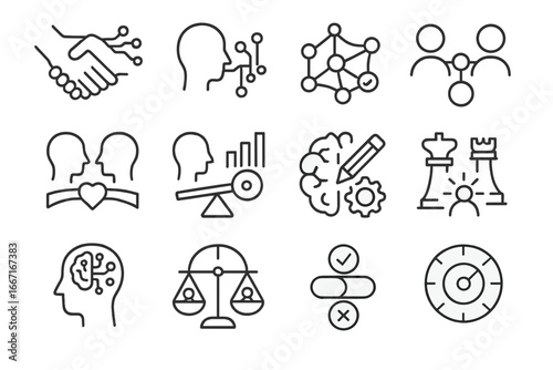 Neural icon node circuit interaction shared vector cognitive ai balance toggle human