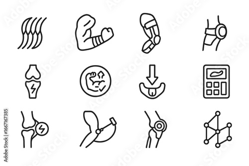 Joint calculator tracker strands amplifier enhancement icons map icon vector limb movement