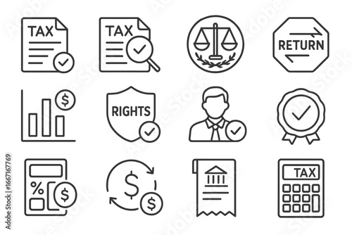 Civic receipt contract badge tax open accountant verified rate icons return icon