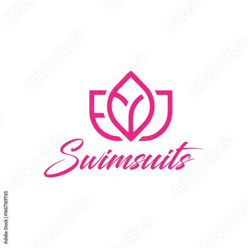 swimming suit fashion store logo design vector