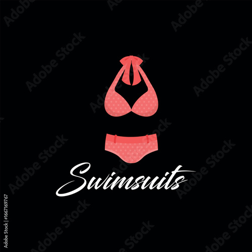 swimming suit fashion store logo design vector