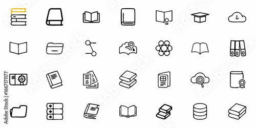Engaging study icons for education projects, perfect for illustrating learning, knowledge, and academic success, ideal for websites, apps, and educational materials