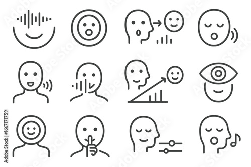 Tone waveform vector icons smile icon voice badge dynamics graph vocal singing
