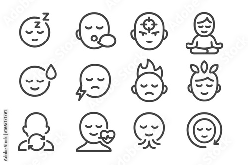 Indicator bubble leaf avatar icon heartbeat boost icons mode wellness grid vector
