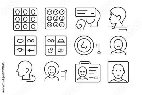 Emotion icon grid avatar skin bar mood vector expression tab