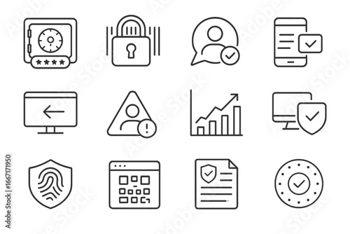 History attempt qr icons dial icon shield vector security password tool login