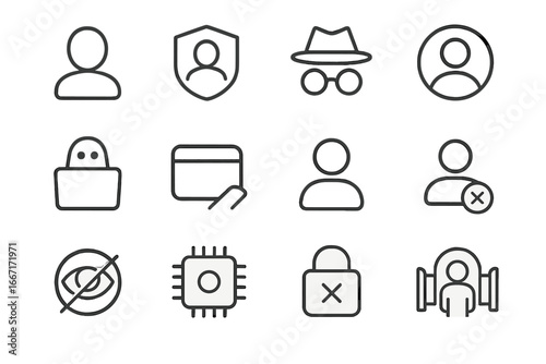 Avatar blocked shield login vector user icons name icon glasses incognito mode