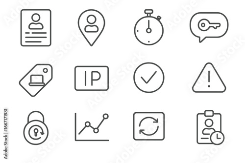 Reset attempt login icons icon session used access vector badge duration