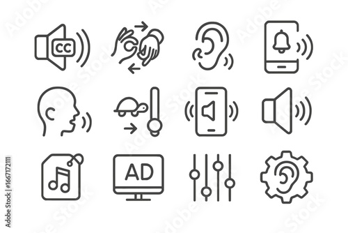 Vector icons icon converter audio hearing accessibility accessible profile description alerts text