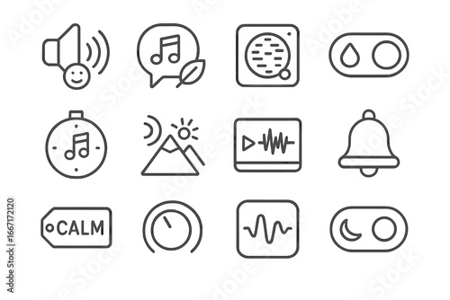 Meditation bell icon calm audio preview vector symbol generator timer ambient atmosphere
