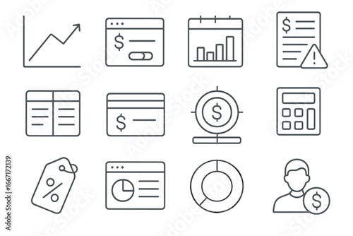 Unpaid income panel graph freelance source deduction per icon dashboard tax vector