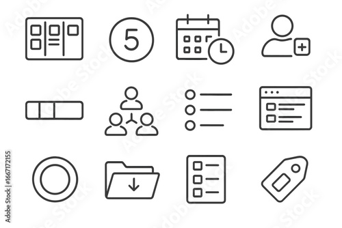 Panel archive icon management icons status allocation folder project assignment board vector