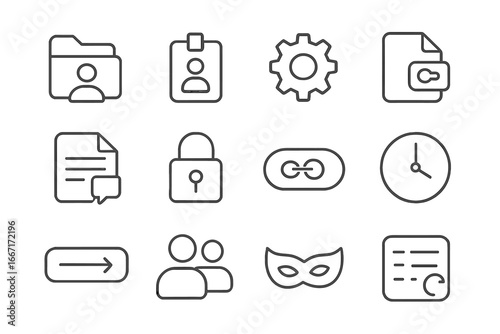 Gear permission vector document icon access sharing badge tag shared icons file