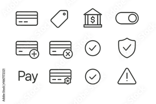 Grid apple icons method new checkout payment pay switch vector icon remove