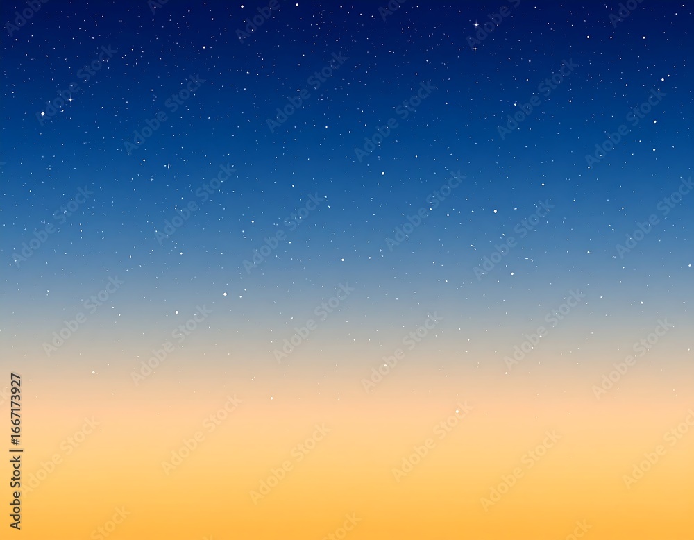 Fototapeta premium Starry night sky, gradient sunset