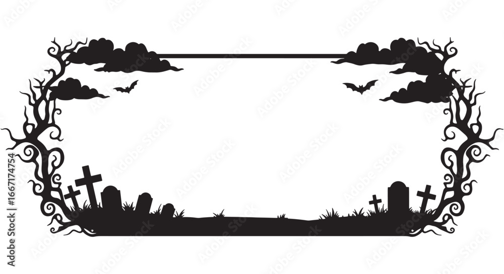 Obraz premium halloween border frame vector