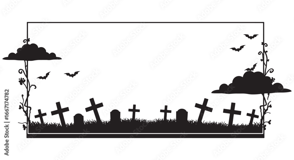 Obraz premium halloween border frame vector