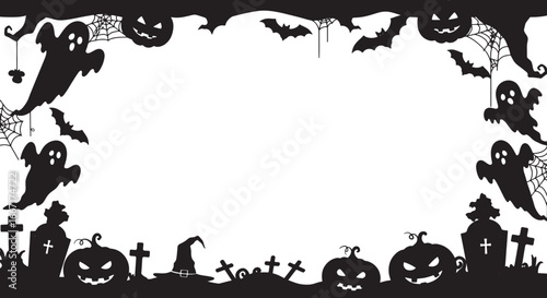 halloween border frame vector