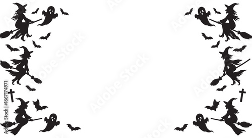 halloween border frame vector