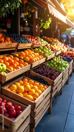 Outdoor fruit market stall