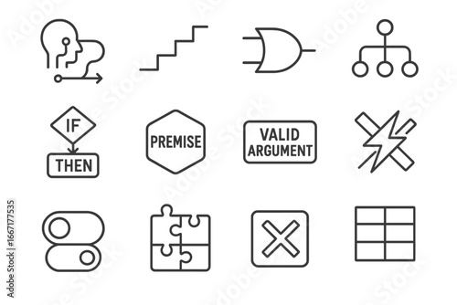 Path grid toggle vector logical stamp truth logic gate icons icon deduction