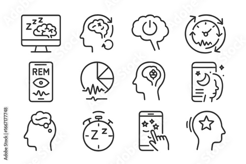 Dimmer neuro brain ui feedback reader vector rem sleep dream icon icons