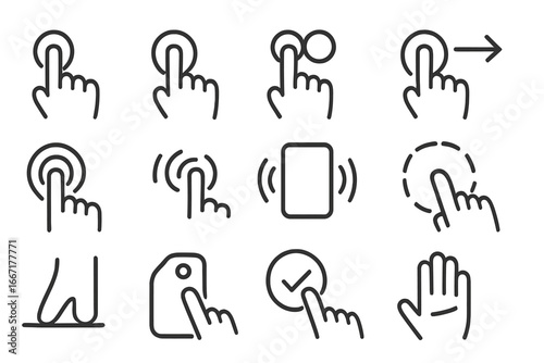 Tactile icon touch tag feedback haptic contact icons swipe pressure tap interaction