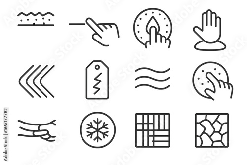 Texture adaptive cold resistance icons vector icon surface symbol feedback touch