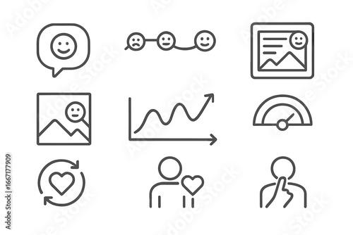 Content tracker icons emotion vector status icon meter social tag wave heatmap
