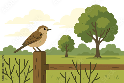 A picturesque scene of rolling green fields that extend to a narrow band of forest at the horizon, evoking feelings of serenity and openness, ideal for depicting natural and agricultural themes
