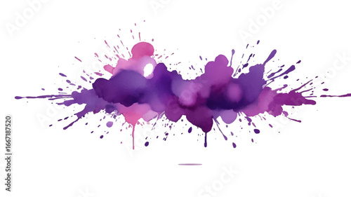 Artistic perple watercolor splash effect template