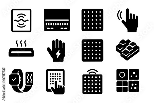 Tactile screen wearable icon haptic vector responsive device vibrotactile dynamic array feedback
