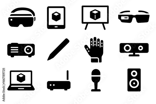 Microphone icon gloves vector pen sensor technology stylus classroom reality augmented tablet