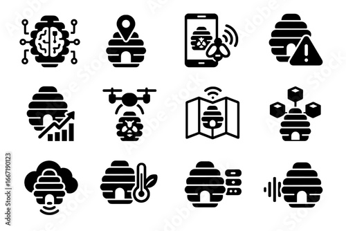 Icon data learning smart access vector environmental gps app status hive