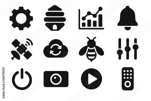 Settings symbol hive remote icons smart sync panel vector icon alert view