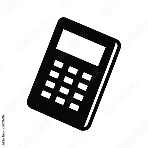 : silhouette of handheld calculator icon