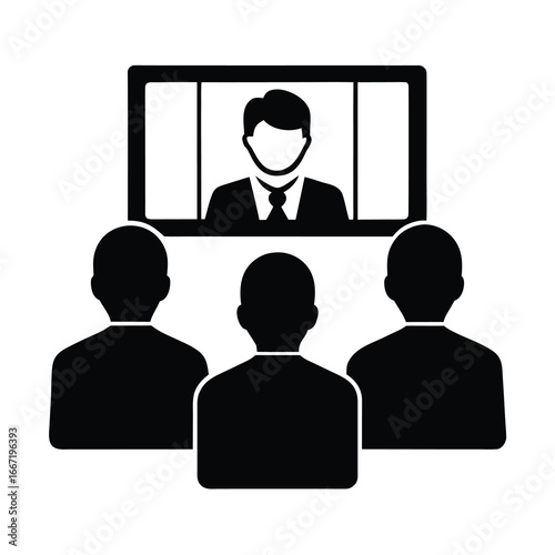 silhouette of multiple participants in video conference