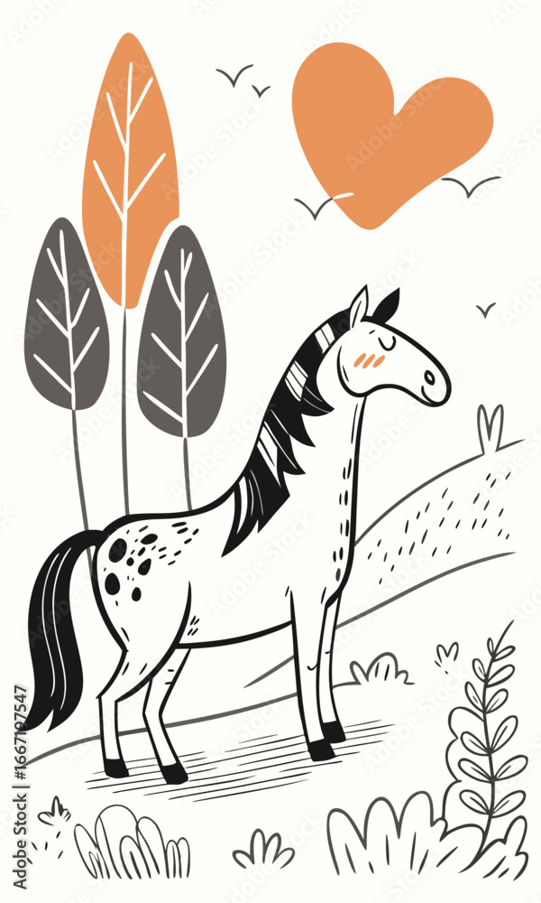 Naklejka premium vector illustration of a horse